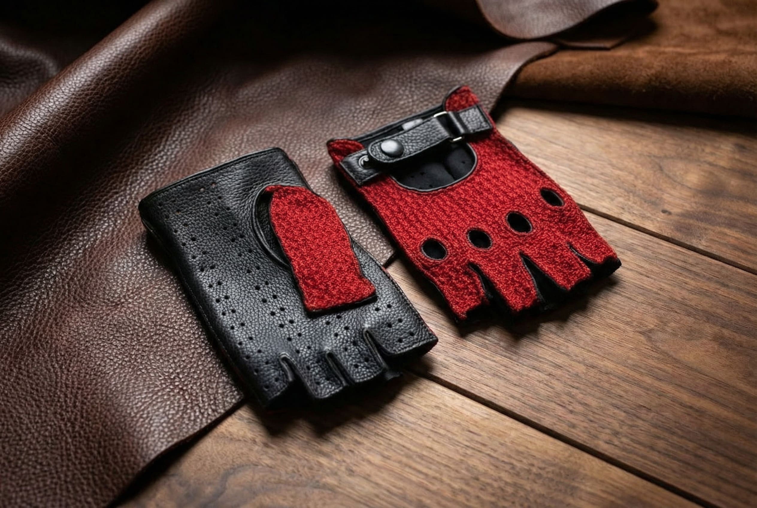 Herren fingerlose Häkel-Fahrhandschuhe