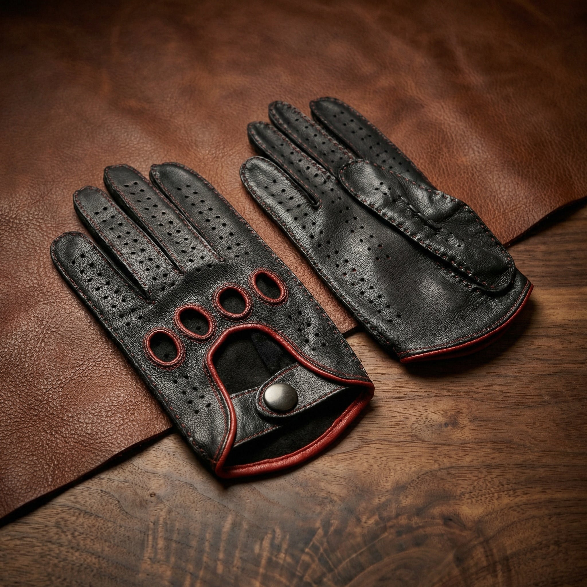 auto handschuhe Herren Autohandschuhe Lammleder, rote Naht Bark Ranger® Fahrradanhänger für Sak Yant Location:EU Warehouse(PRE-ORDER FOR DELIVERY Oct. 12th)