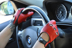 Women’s Lambskin Driving Gloves – Red Top with Back and Palm Detail