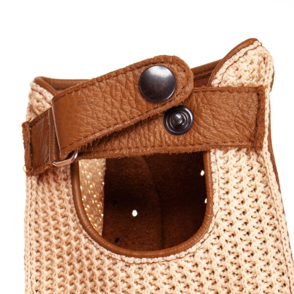 Men’s Crochet Driving Gloves – Camel Brown Deerskin, Handmade