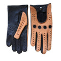 Herren-Fahrhandschuhe aus Pekari-Leder, Schwarz &amp; Kork