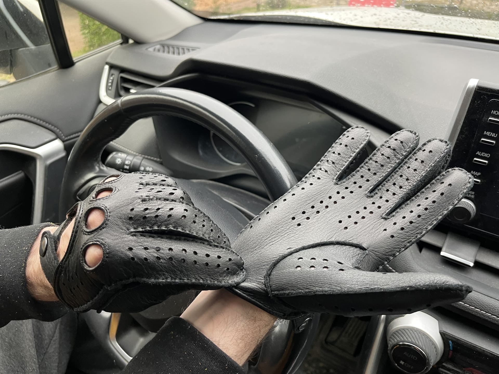 Men’s Deerskin Driving Gloves – Black, Premium Leather