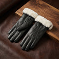 Men’s Black Lambskin Winter Gloves – Rabbit Fur Lined