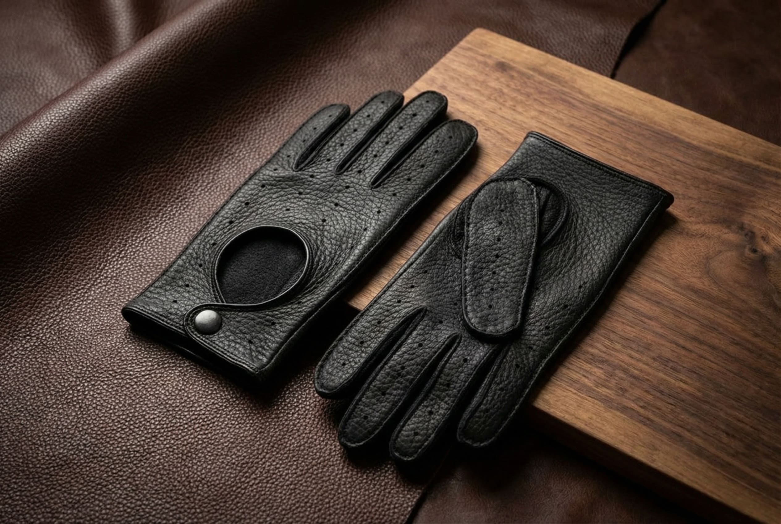Men’s Peccary Leather Driving Gloves Premium Handcrafted Comfort