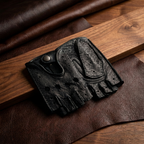 Women's Peccary Fingerless Leather Gloves – Hand Sewn with Padded Palm