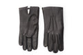 Herren Winterhandschuhe aus schwarzem Hirschleder mit Kaninchenfell-Futter