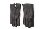 Herren Winterhandschuhe aus schwarzem Hirschleder mit Kaninchenfell-Futter