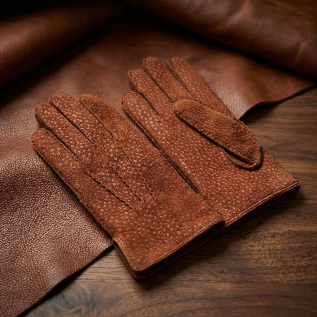 Handgenähte Carpincho-Handschuhe, gefüttert