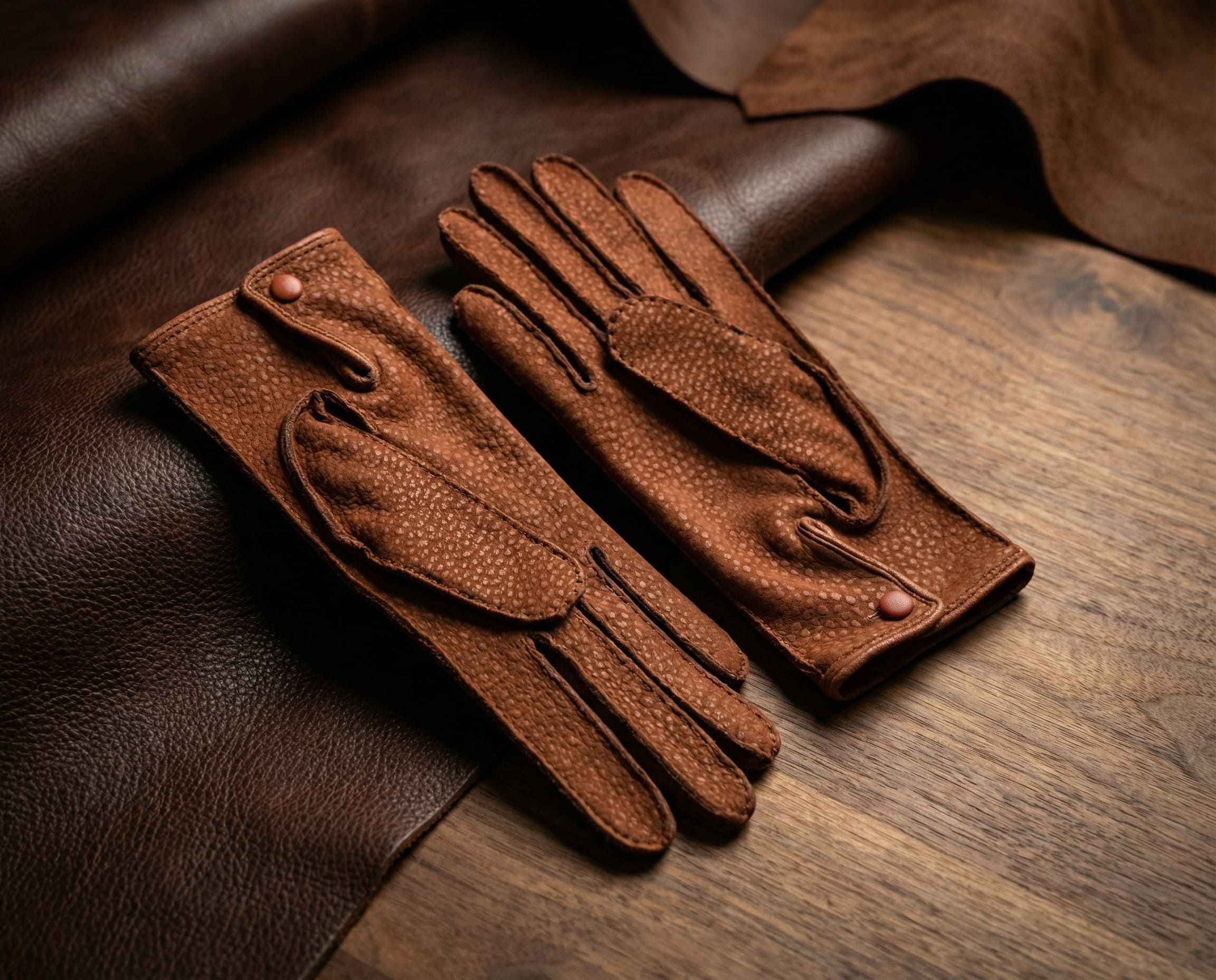 Men’s Carpincho Leather Gloves – Cashmere Lined for Winter Comfort