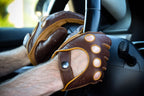 Men’s Deerskin Leather Driving Gloves - Cognac & Tan