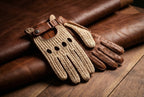 Herren Crochet-Fahrhandschuhe – Camel Braun, Hirschleder, Handgefertigt