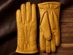 Gants en peau de cerf pour homme – cousus main, doublés de cachemire, paume élastique
