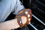Men’s Deerskin Leather Driving Gloves - Cognac & Tan