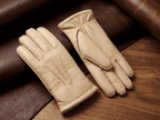 Gants en peau de cerf pour homme – cousus main, doublés de cachemire, paume élastique