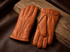 Gants en peau de cerf pour homme – cousus main, doublés de cachemire, paume élastique