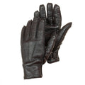 Men’s Black Deerskin Winter Gloves with Strap Closure and Cashmere Lining