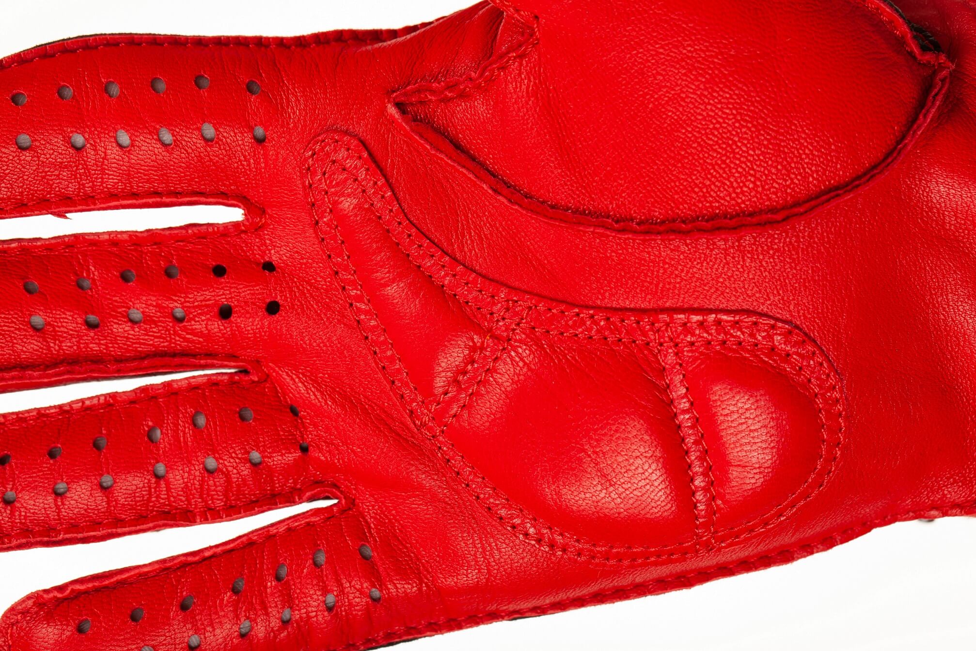 Men’s Black Lambskin Driving Gloves – Red Padded Palm