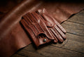 Herren dünne Autohandschuhe aus Lammleder – Elastische Handfläche, Cognac
