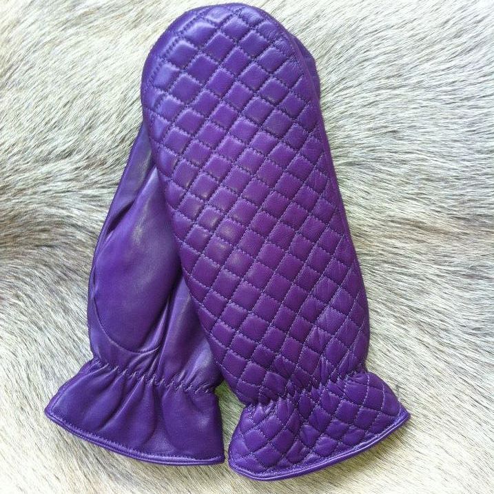 Women's Mittens Cashmere Lined – Pink and Purple