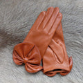 Women's Casual Leather Gloves Silk Lined – Cork Color