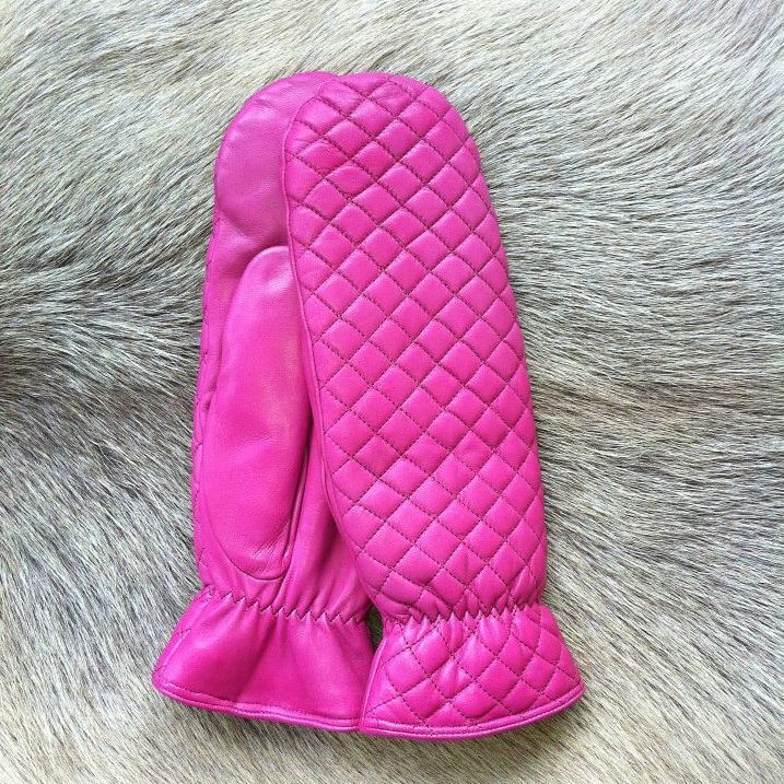 Women's Mittens Cashmere Lined – Pink and Purple
