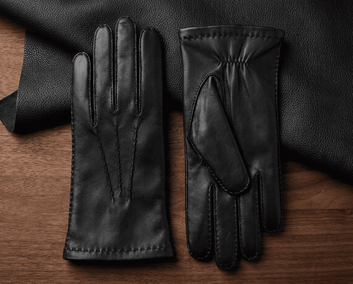 Guanti invernali uomo in pelle nappa – cuciti a mano, foderati in cashmere, con palmo elastico