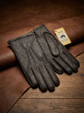 Women’s Peccary Leather Winter Gloves – Unlined, Dark Brown