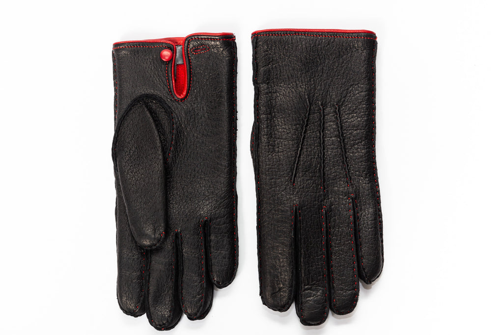 Herren Peccary-Winterhandschuhe – Handgenäht aus einem Lederstück, Kaschmir-Futter, Fingerkomfort, Maßanfertigung
