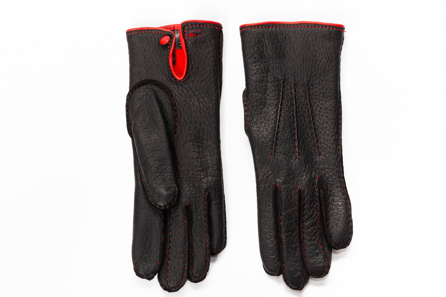 Women’s Peccary Winter Gloves – Hand Sewn from One Piece Leather with Cashmere Lining, Finger Quirks, Custom Size