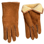 Damen Lammfell Winterhandschuhe Cognac